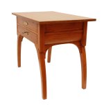 Art Nouveau Oak Wood Side Table, Polished Finish, Germany, Circa 1910, View 3