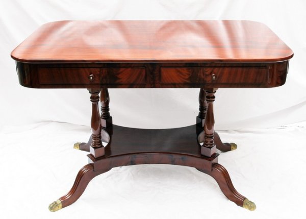 Victorian Mahogany Pedestal Writing Desk, c. 1880