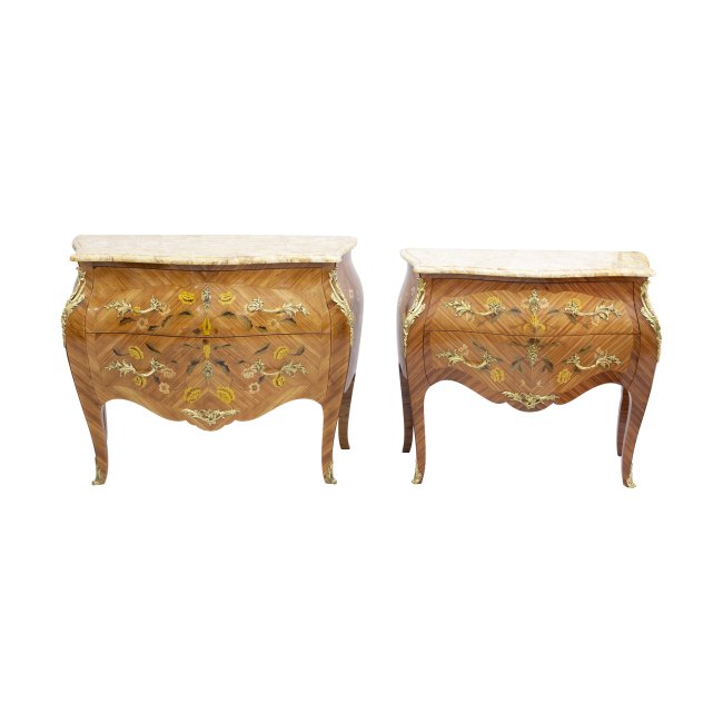 Paar Kommoden - Palisander - Louis XV Stil - Antik - Möbel - Antiquitäten
