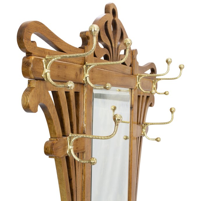 Garderobe - Eiche - Jugendstil - Antiquitäten - Antik - Möbel