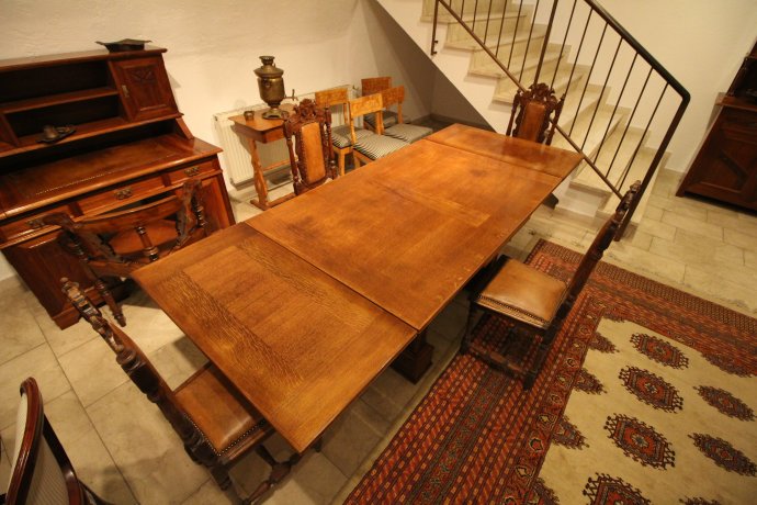 Tischgruppe - Eiche - Historismus - Antiquitäten - Antik - Möbel